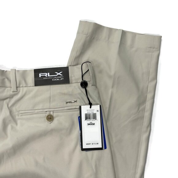 Ralph Lauren RLX Golf Pants Mens 34 x 32 Khaki Chino Performance New NWT - Picture 15 of 16